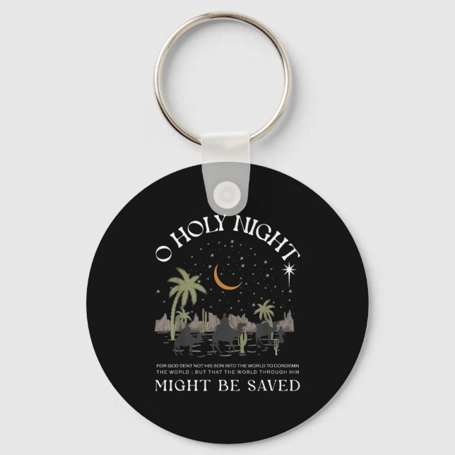 Chaveiro Oh Holy Night Jesus Nativity Scene Religious Merry (Frente)
