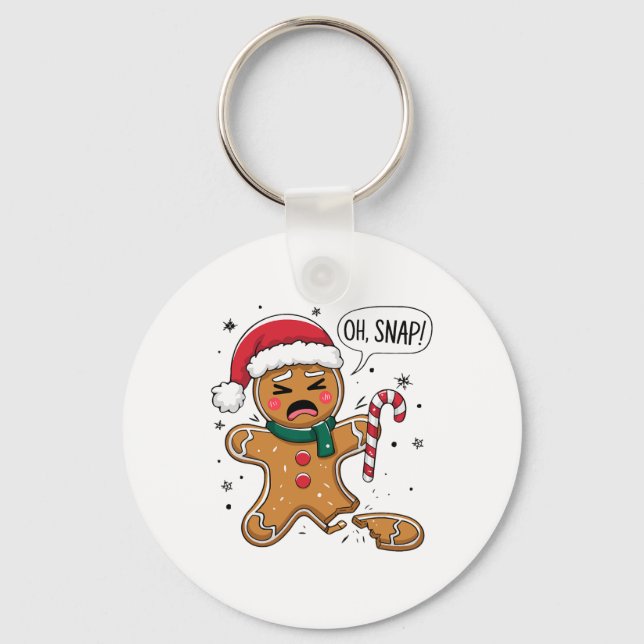 Chaveiro Oh Snap Gingerbread Man Cute Christmas Cookie King (Frente)
