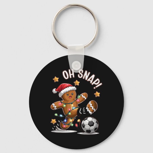 Chaveiro Oh Snap Gingerbreadman Futebol de Natal (Frente)