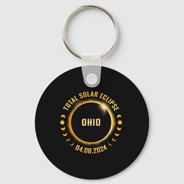 Chaveiro Ohio 2024 Eclipse Solar Total (Frente)