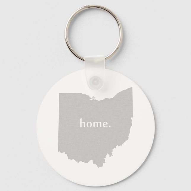 Chaveiro Ohio Shaple Cinzas com Ohioan Home Buckeye State (Frente)