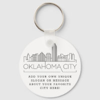 Oklahoma City Stylized Skyline | Slogan Personaliz