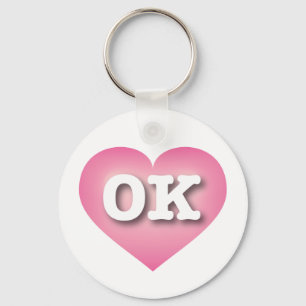Chaveiro Oklahoma Pink Fade Heart - Eu amo OK