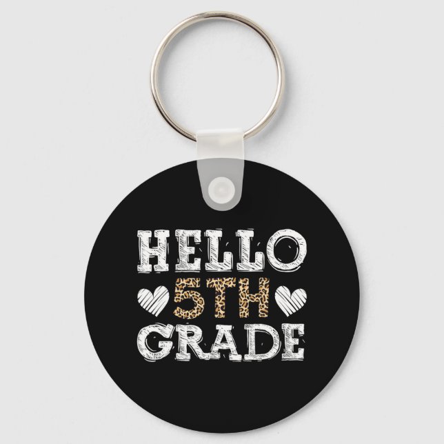 Chaveiro Olá 5º ano de volta à escola 1rua dia leopardo T (Frente)