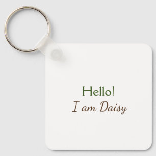Chaveiro Olá, eu sou Daisy, adicione o texto do nome simple