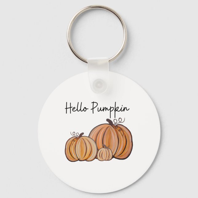 Chaveiro Olá Pumpkin Fall Halloween Graphic (Frente)