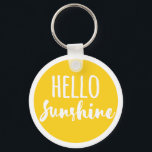 Chaveiro Olá Sunshine<br><div class="desc">olá,  luz do sol,  arte,  design de texto com sol para t-shirt,  cartas,  poster,  saco,  caneca,  adesivo,  presente para ela,  presente para ela</div>