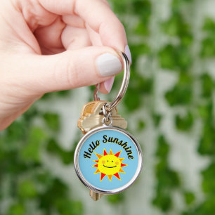 Chaveiro Olá Sunshine Design de Sol Fofo e Feliz