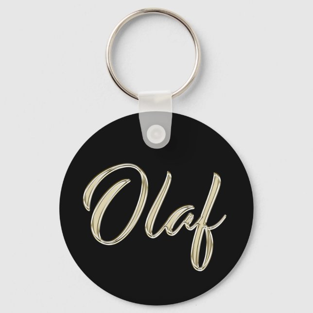 Chaveiro Olaf Name whitegold Button Schlüsselanhänger (Frente)
