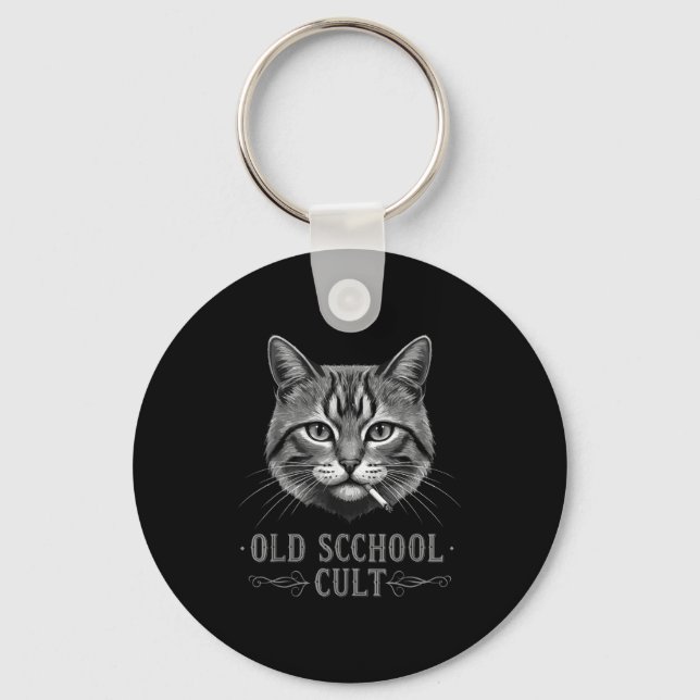 Chaveiro Old Scchool Cult Funny Cat For Cool People And - F (Frente)