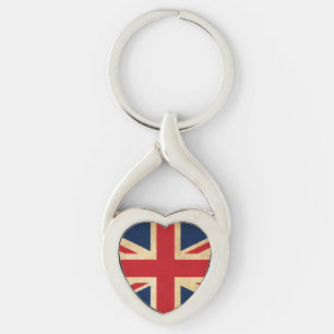 Chaveiro Old Vintage Grunge Reino Unido Flag Union Jack