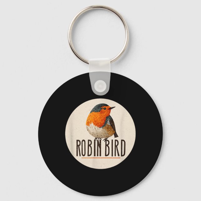 Chaveiro Olhar do Pássaro Robin Vermelho (Frente)
