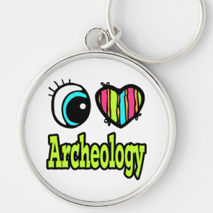 Chaveiro Olho Brilhante Coração Eu Amo Arqueologia