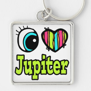Chaveiro Olho Brilhante Coração Eu Amo Júpiter