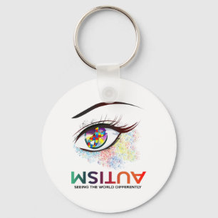Chaveiro Olhos Autistas Vendo O Mundo Diferentemente Autism
