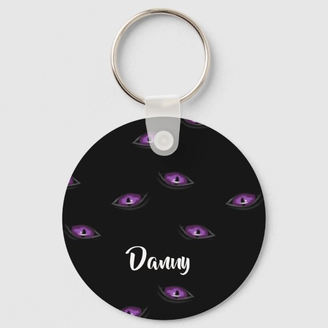 Chaveiro Olhos de gato de nome personalizado (Frente)