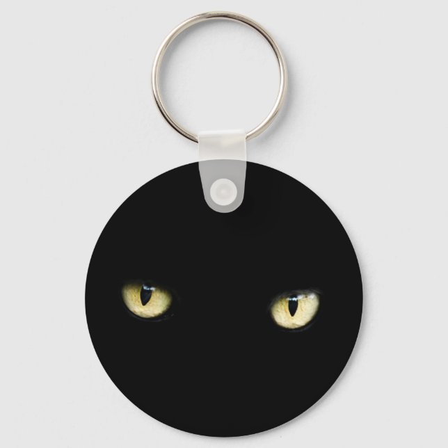 Chaveiro Olhos de Gato Negro | Macro De Olho De Gato (Frente)