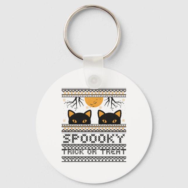Chaveiro Olhos De Halloween Que Estranham O Truque Ou Trata (Frente)