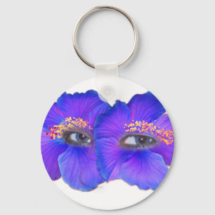 Chaveiro Olhos de Hibiscus - Azul
