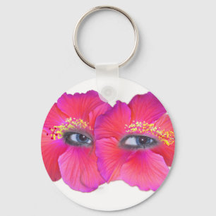 Chaveiro Olhos de Hibiscus - Rosa