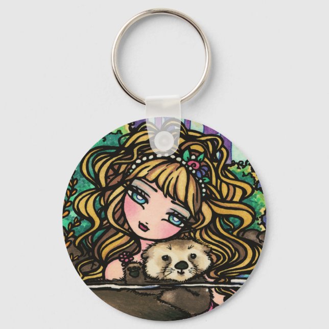 Chaveiro "Oliana's Otter" Fantasia Mermaid Sea Otter Fada (Frente)