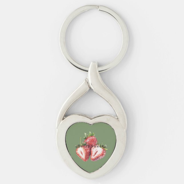 Chaveiro Olive Green Strawberries Berry Sweet   (Frente)
