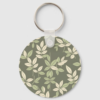 Chaveiro Olive Sage Botanical Leaves Pattern
