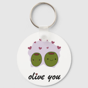 Chaveiro "Olive You" Eu Amo-Te Dando-Lhe Presente Para Ele.