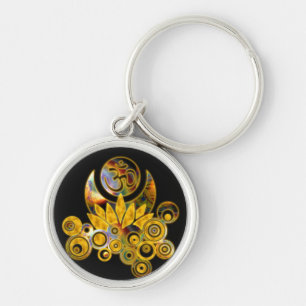 Chaveiro Om Lotus   preto