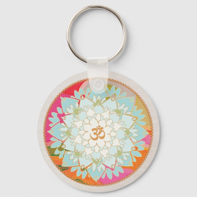 Chaveiro OM - Símbolo Lotus Mandala (Frente)