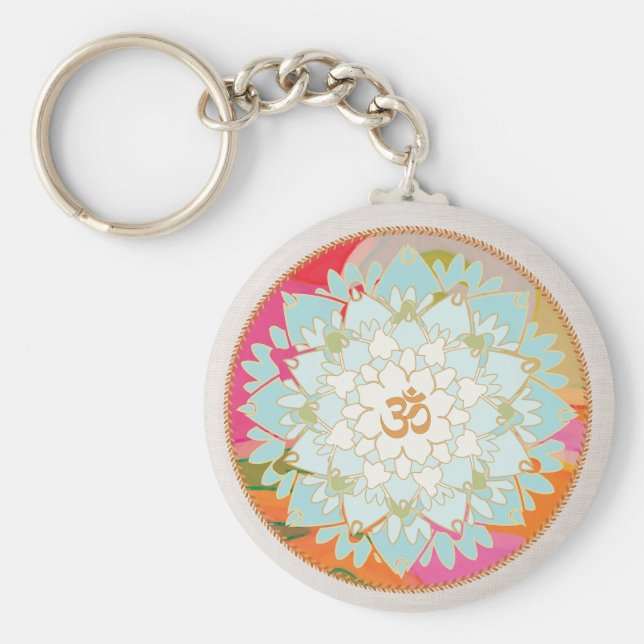 Chaveiro OM - Símbolo Lotus Mandala (Frente)