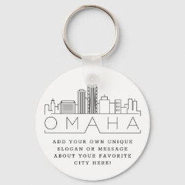 Chaveiro Omaha, Nebraska Stylizou Skyline | Slogan Personal