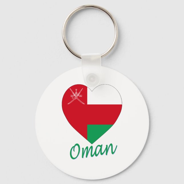 Chaveiro Oman Flag Heart (Frente)