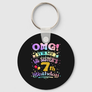 Chaveiro Omg É o 7º Aniversário da Minha Irmãzinha Feliz 7