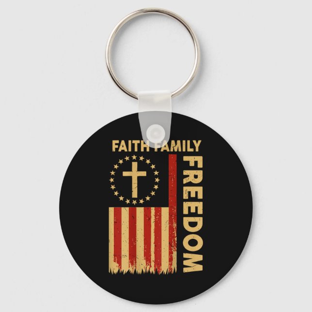 Chaveiro On-back Patriotic Christian Faith Family Dom God C (Frente)