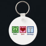 Chaveiro Oncologista Peace Love Oncology Office<br><div class="desc">Um belo presente oncologista com um sinal de paz,  coração e o símbolo médico caduceus. Oncologia de Paz e Amor. Apoiar os maravilhosos médicos nos campos da cura e da ajuda aos pacientes com cancer.</div>