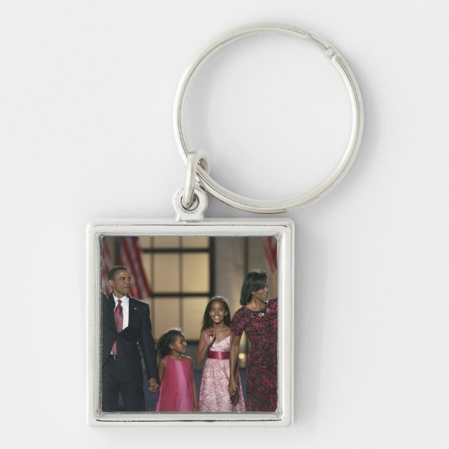 Chaveiro Onda da família de Barak Obama na última noite de (Frente)