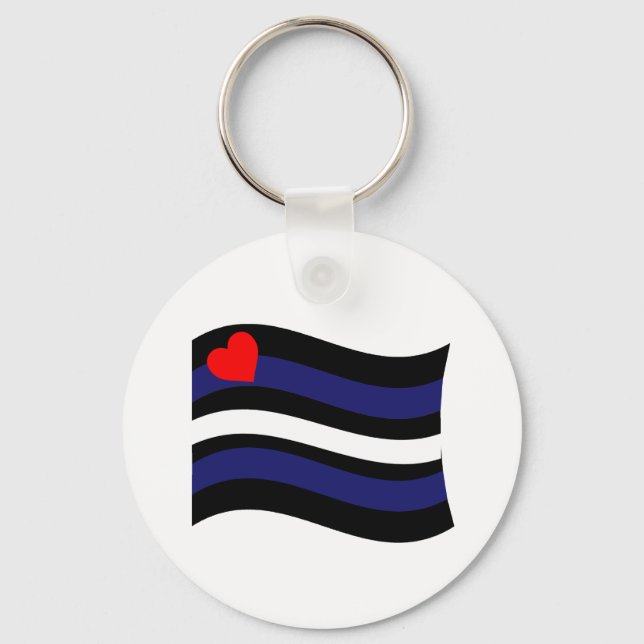 CHAVEIRO ONDA DE BANDEIRA DE COURO (Frente)