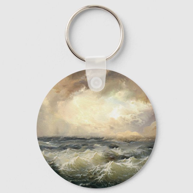 Chaveiro Ondas de Tempestade Oceânica (Frente)
