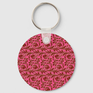 Chaveiro Ondas Metálicas,Cor-de-Rosa-Marrom
