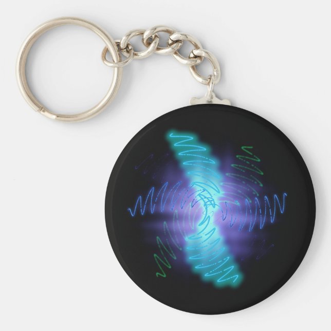 Chaveiro Ondas sonoras modernas e brilhantes (Frente)