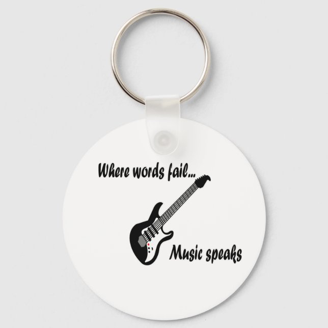 Chaveiro Onde as palavras falham, a música fala (Frente)