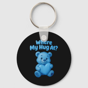 Chaveiro Onde está meu abraço Urso Teddy fofo segurando cor