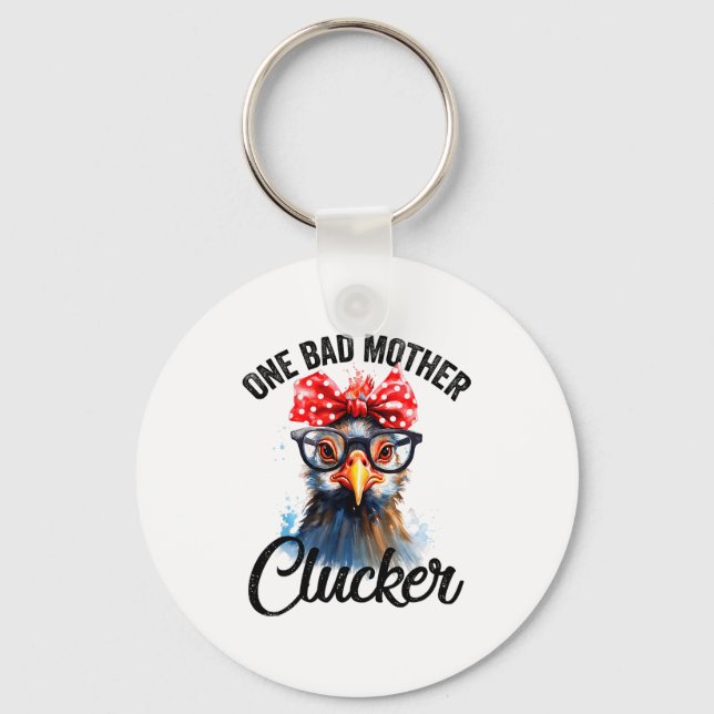 Chaveiro One Bad Mother Clucker Funny Chicken  (Frente)