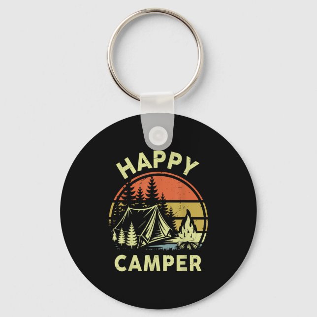 Chaveiro One Happy Camper Toddler Boy Funny Camng Campfire  (Frente)