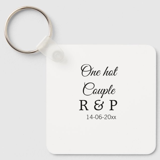 Chaveiro One hot add couple name initial letter text date (Frente)