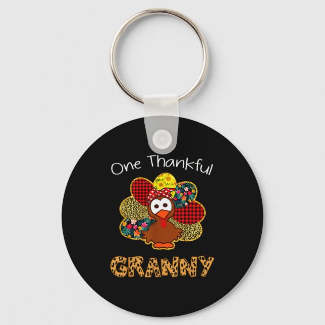 Chaveiro One Thankful Granny Shirt Funny Cute Turkey Thanks (Frente)