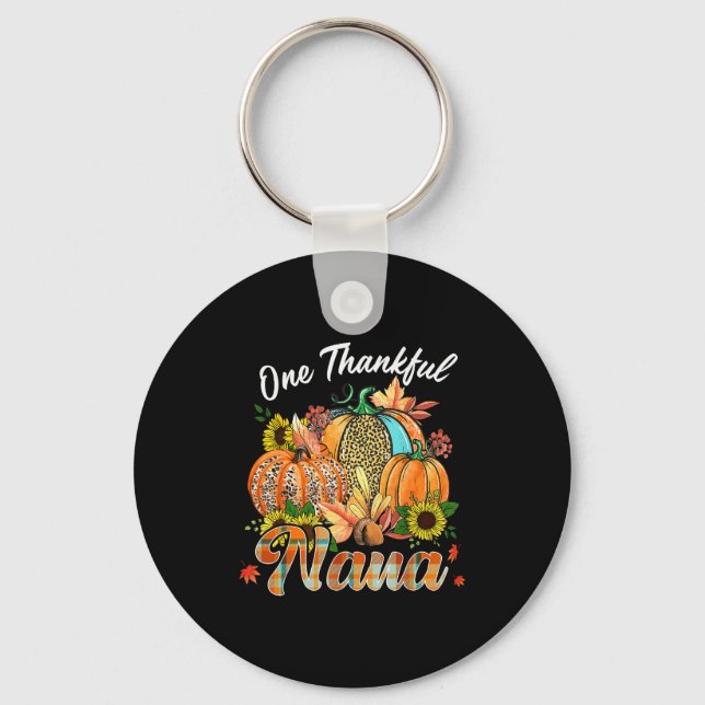 Chaveiro One Thankful Nana Pumpkin Fall Autumn Thanksgiving (Frente)