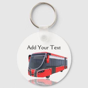 Chaveiro Ônibus branco e preto vermelho no branco