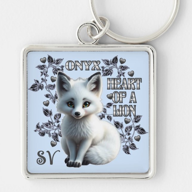 Chaveiro Ônix Personalizado - Coração de um Leão  (Frente)